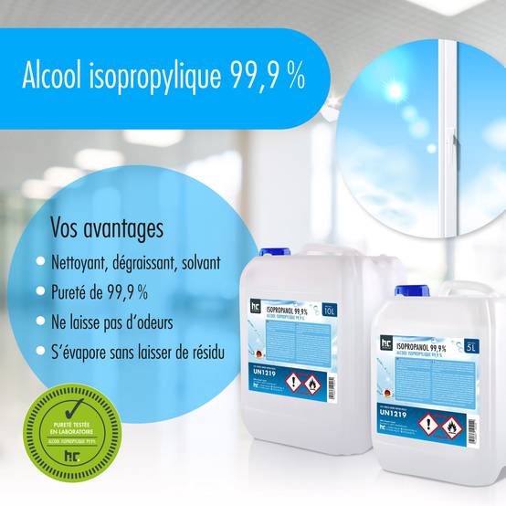 Alcool isopropylique 99,9% Höfer Chemie® en bouteille de 1 L x 3 - Image 7