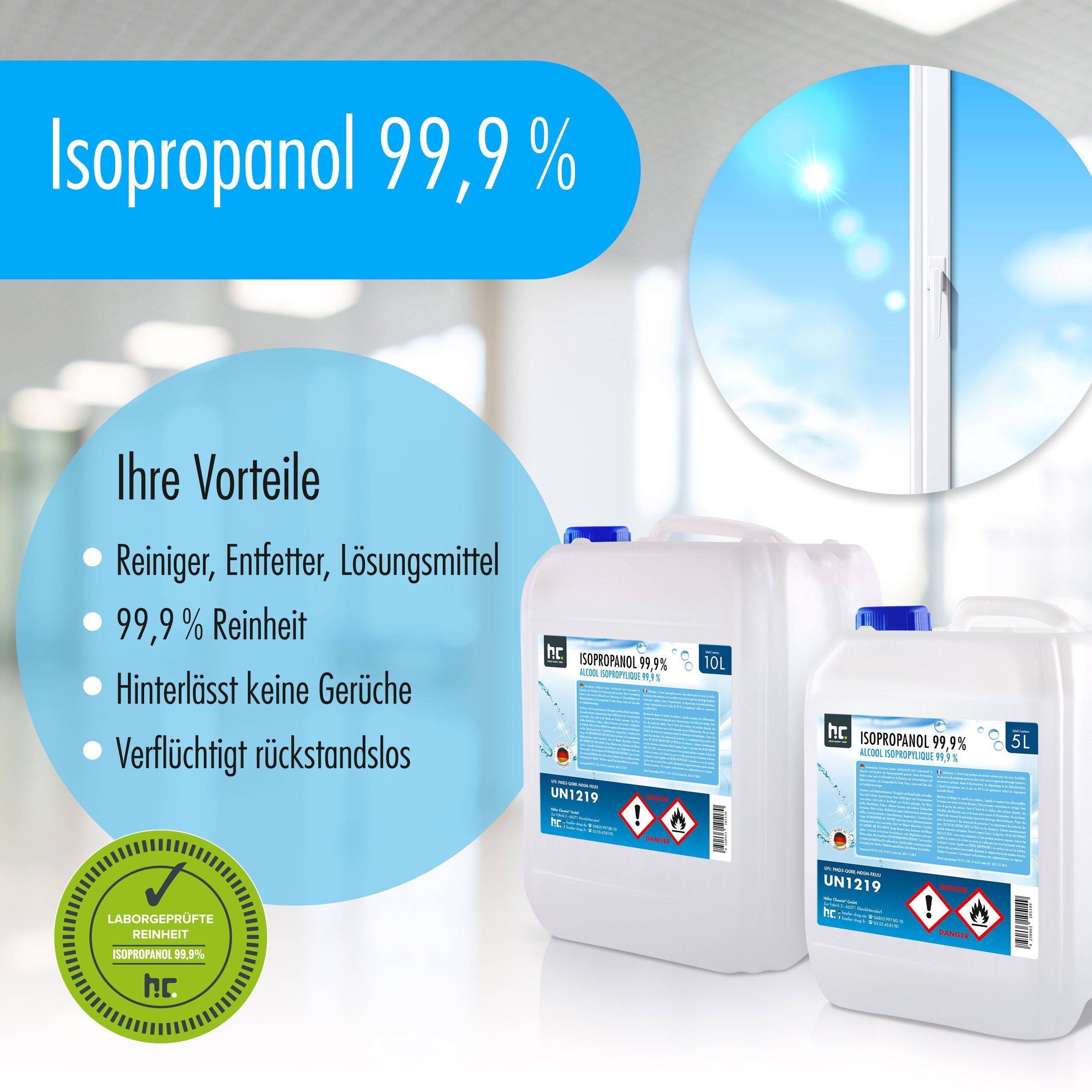 Alcool isopropylique 99,9% Höfer Chemie® en bouteille de 1 L x 3 - Image 3