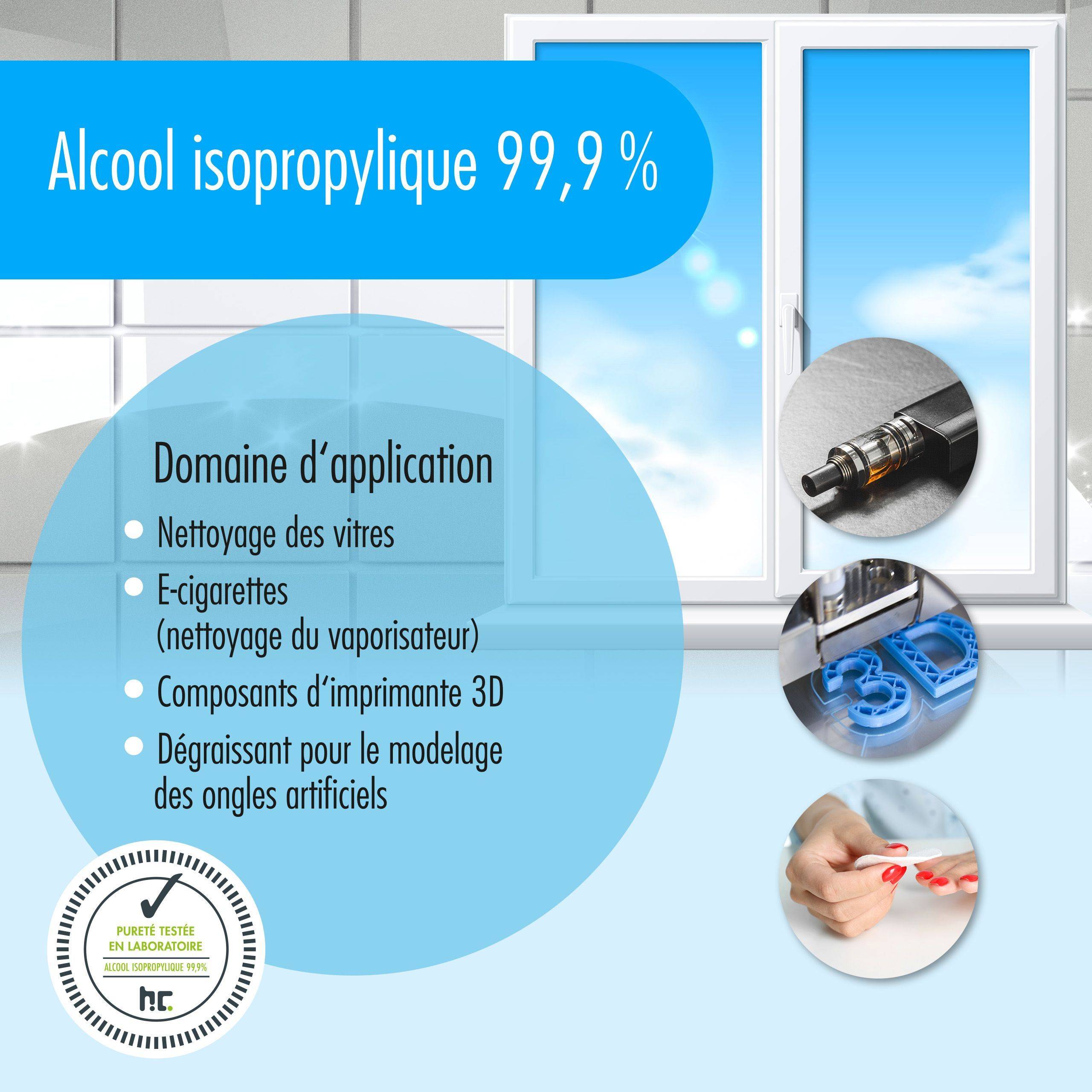 Alcool isopropylique 99,9% Höfer Chemie® en bouteille de 1 L x 3 - Image 6