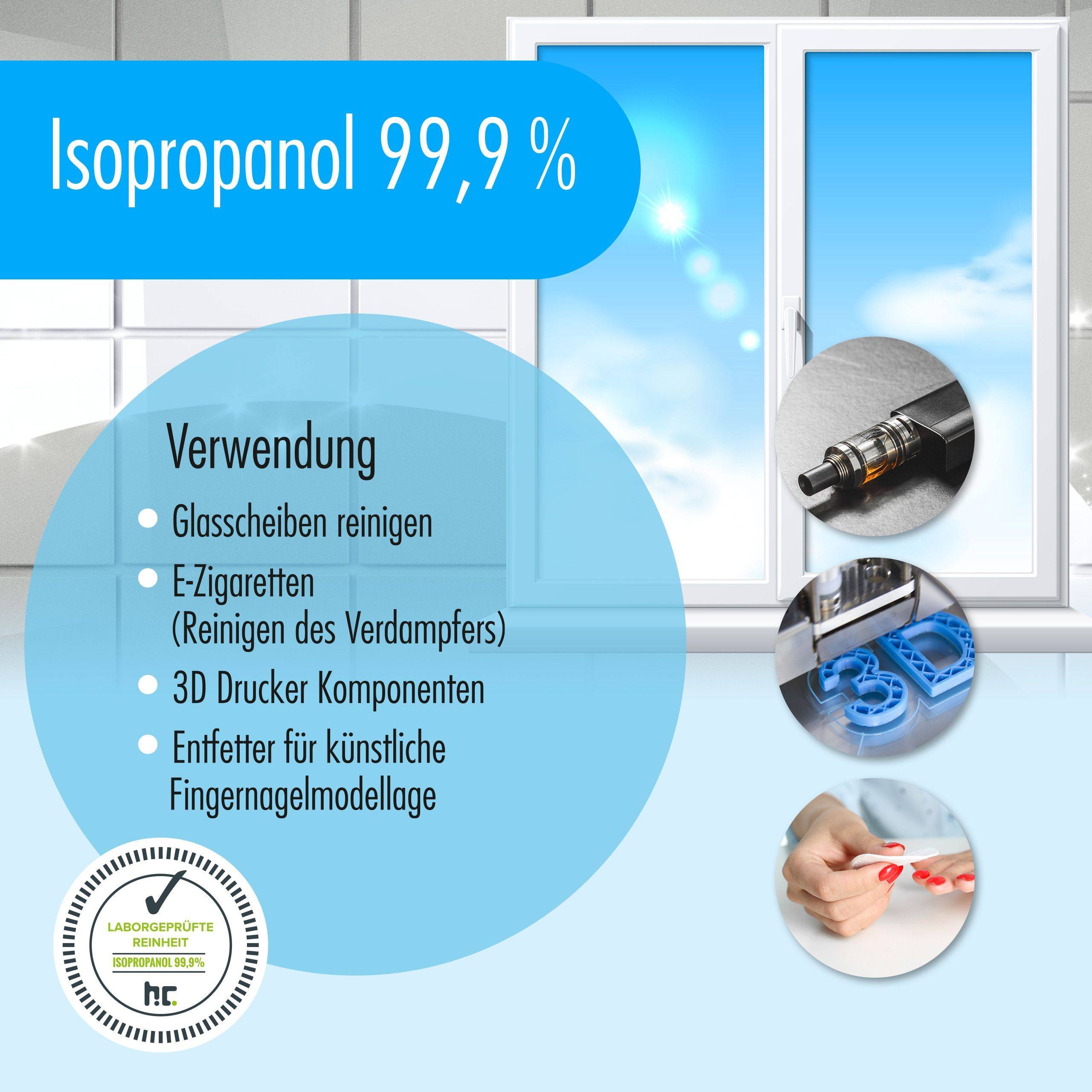 Alcool isopropylique 99,9% Höfer Chemie® en bouteille de 1 L x 3 - Image 4