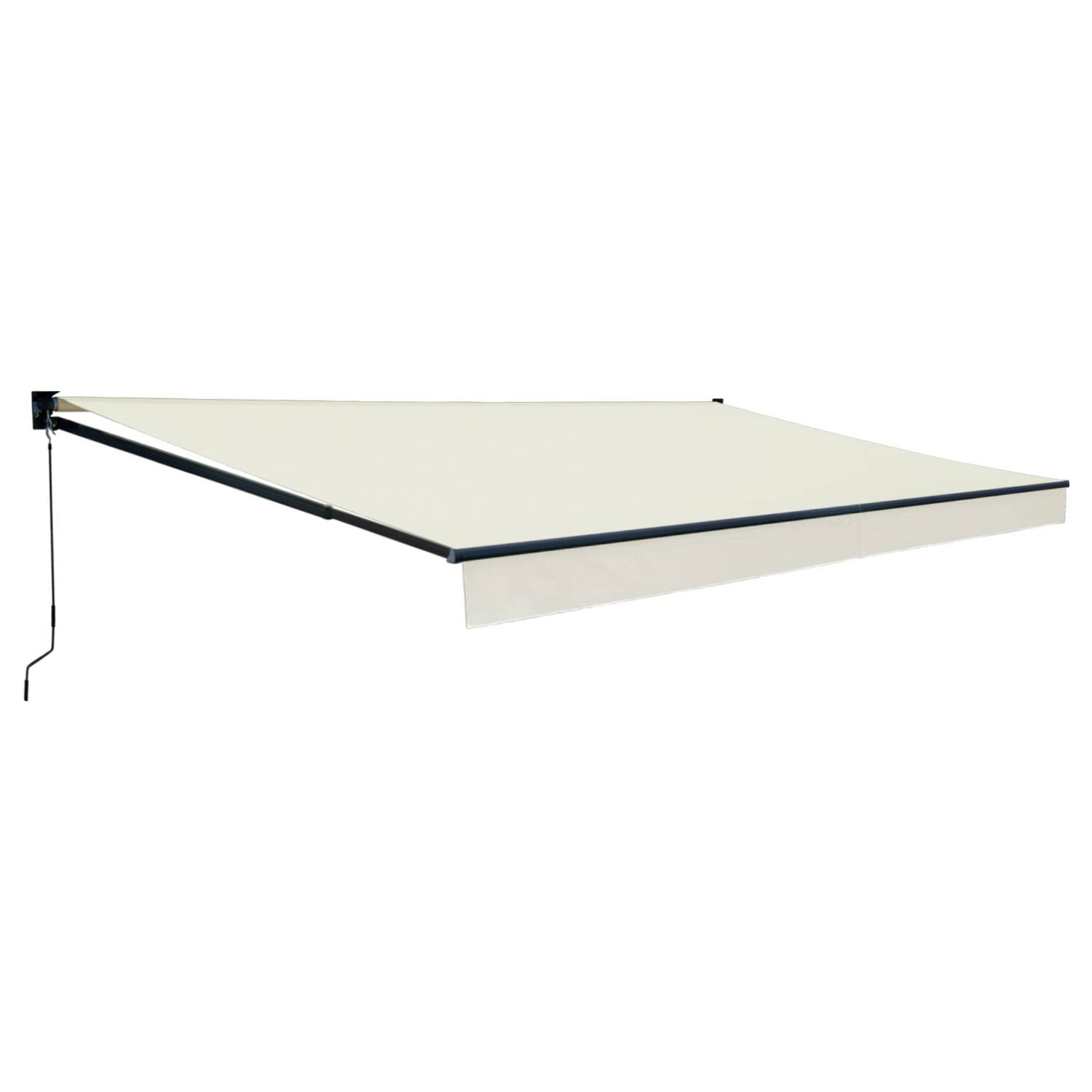 Happy Garden - Store banne SAULE 3,95 × 3m - Toile beige et structure grise - HAPPY GARDEN - Image 1