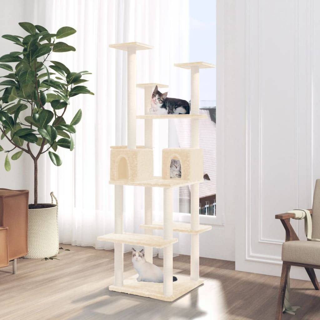 Vidaxl - Arbre à chat avec griffoirs en sisal Crème 167 cm vidaXL 171609 - Image 1