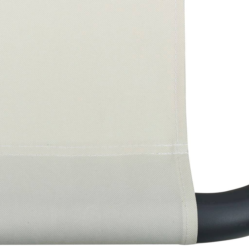 Helloshop26 - Transat chaise longue bain de soleil lit de jardin terrasse meuble d'extérieur avec auvent et oreiller blanc crème - Image 6