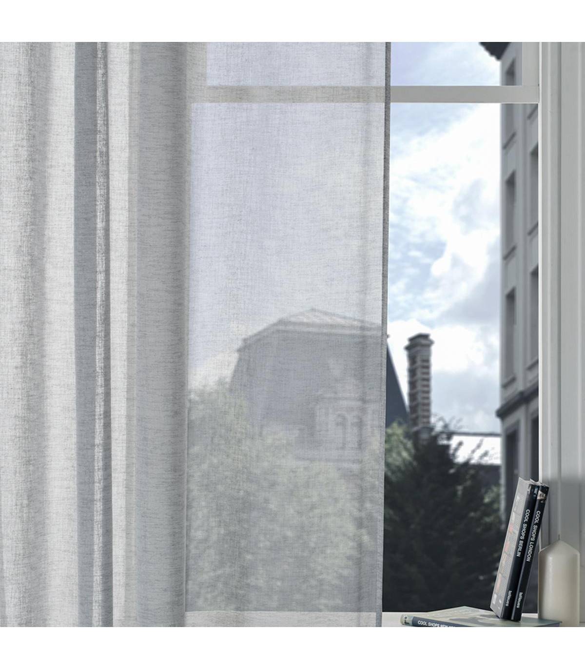 Voilage à œillets Gris 140 x 240 cm - Image 4