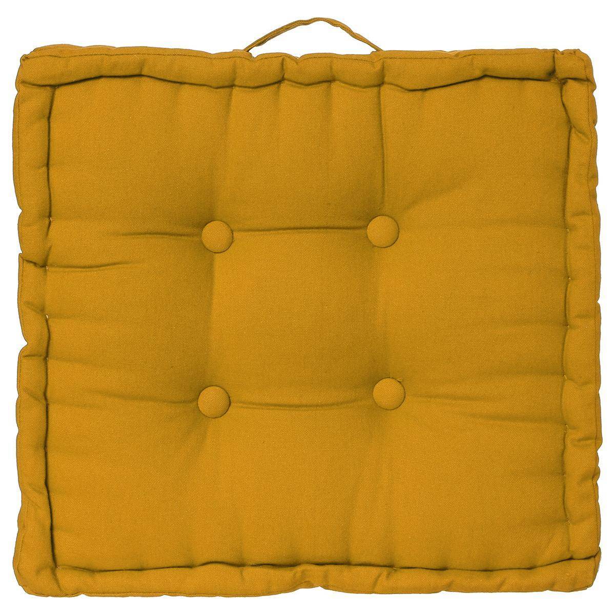 Atmosphera - Coussin de sol jaune 40x40cm - Atmosphera Créateur d'intérieur - Image 2