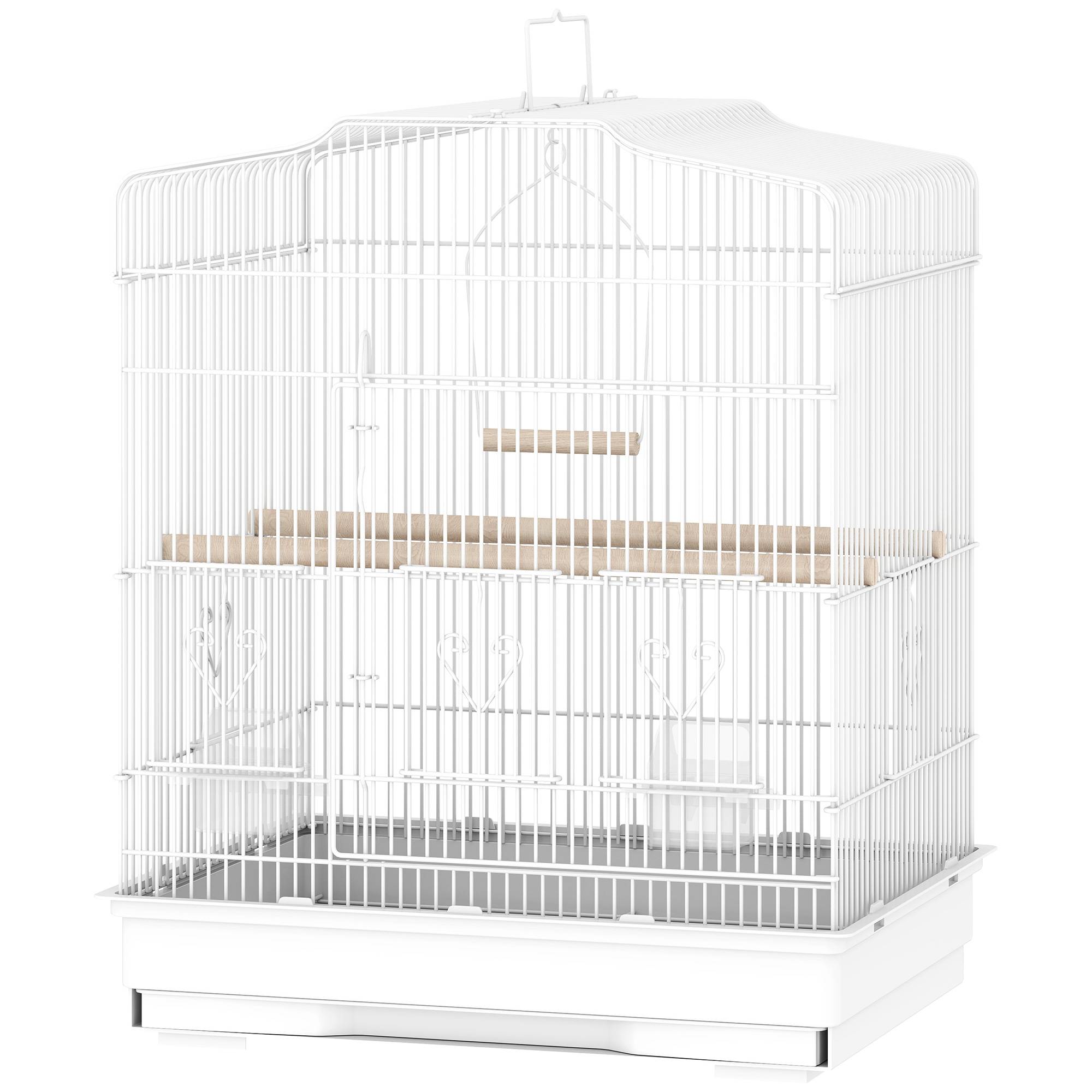 ComfortXL - Cage oiseaux acier blanc 46,5 x 36 x 59 cm pour perruches et canaris plateau amovible - ComfortXL Outdoor Living - Image 2