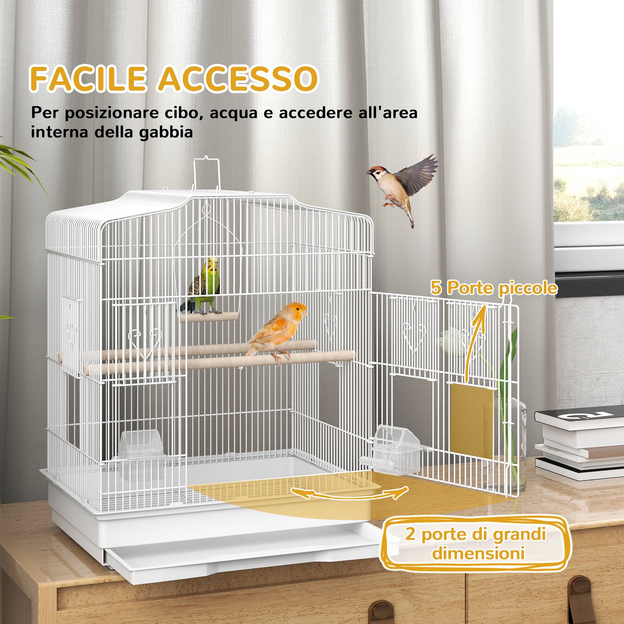 ComfortXL - Cage oiseaux acier blanc 46,5 x 36 x 59 cm pour perruches et canaris plateau amovible - ComfortXL Outdoor Living - Image 6
