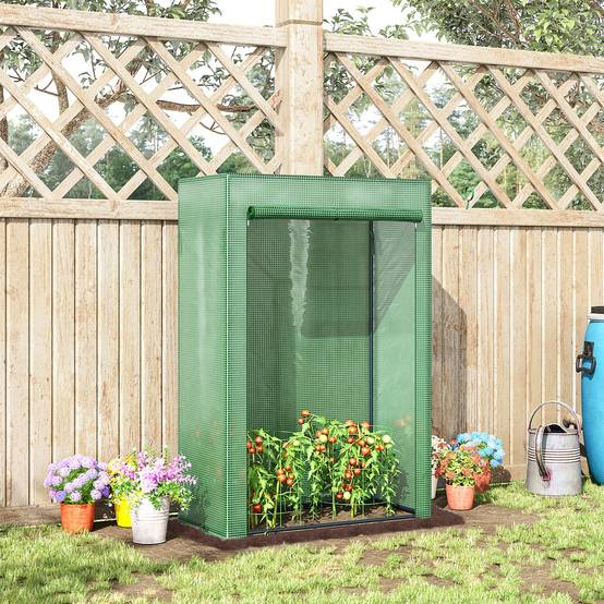 Serre Balcon Acier Plastique Hivernage Semis 100x50x150cm Vert - ComfortXL Outdoor Living - Image 1