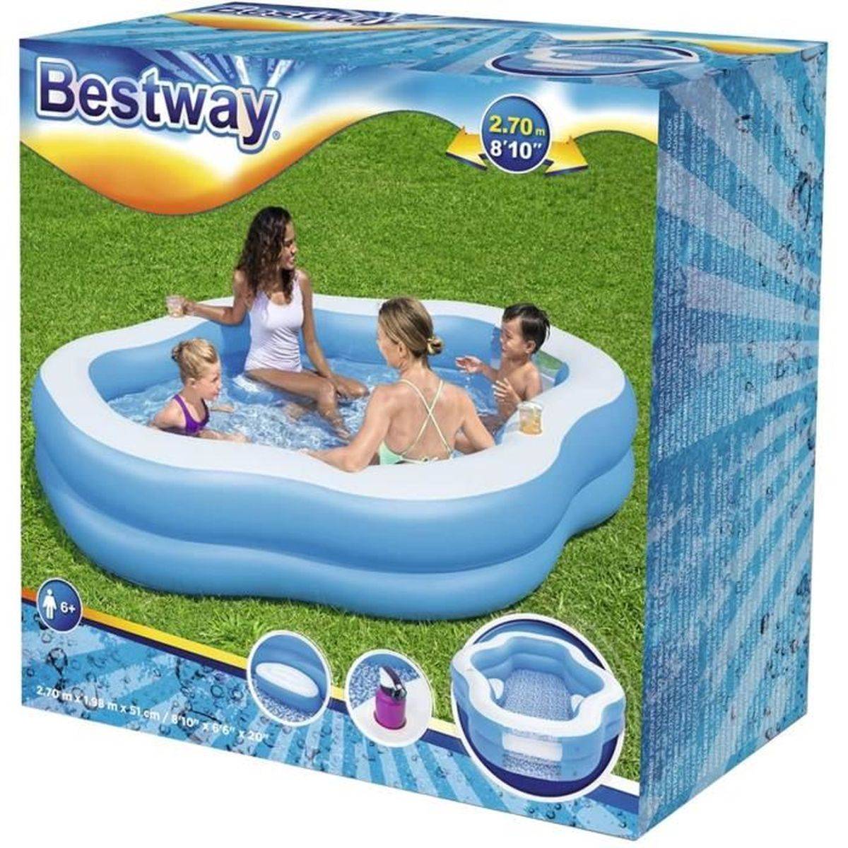 Piscine gonflable Pentagone 213 x 206 x 69 cm Bestway 54153 - Image 9