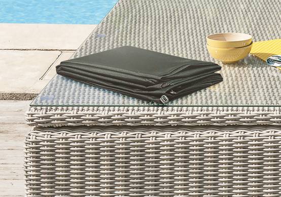 Dcb Garden - Housse de protection pour table de jardin en polyester - Gris ciment - OCEANE-LUNCH - Image 3