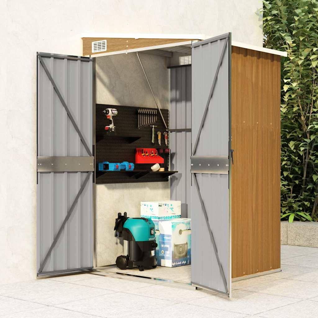 Vidaxl - Remise de jardin murale Marron 118x100x178 cm Acier galvanisé vidaXL 316220 - Image 1