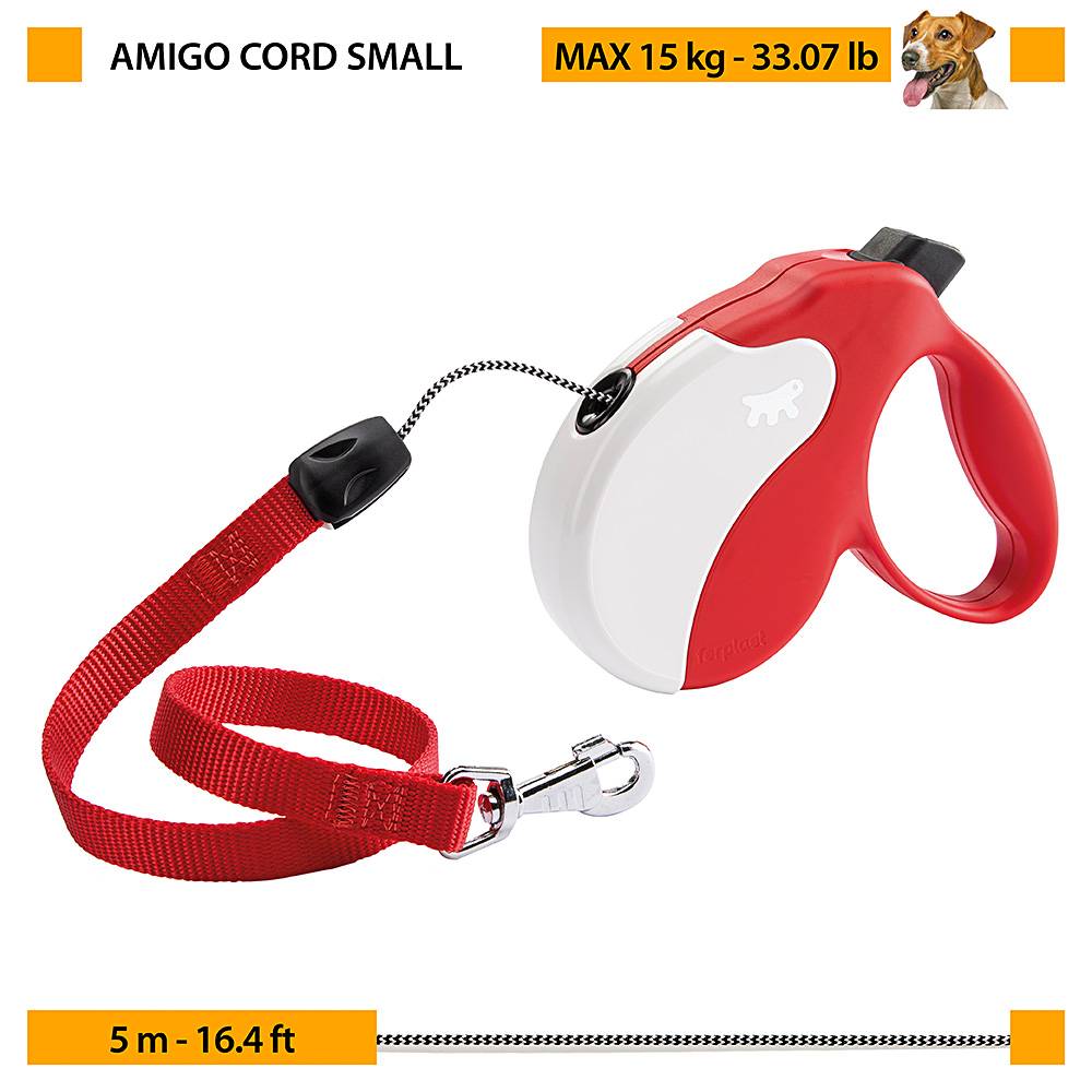 Ferplast - Ferplast Laisse Chien Enrouleur AMIGO SMALL, laisse pour petits chiens jusqu'à 15 Kg. Cordon Extensible max 5 m. Bouton de verrouillage et de - Image 2
