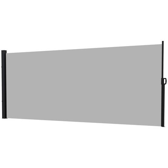 Store latéral Brise-Vue paravent rétractable dim. 4L x 1,80H m alu. Polyester Anti-UV Haute densité 180 g/m² Gris - Image 2