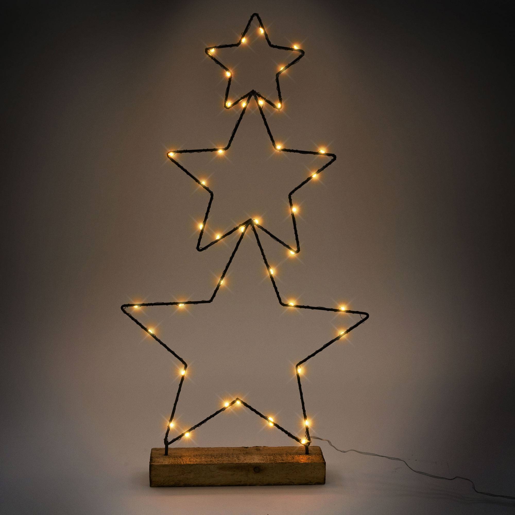 Ecd-Germany - 3x Étoiles décoratives de Noël avec 40 LED en métal éclairage blanc chaud 57 cm - Image 5