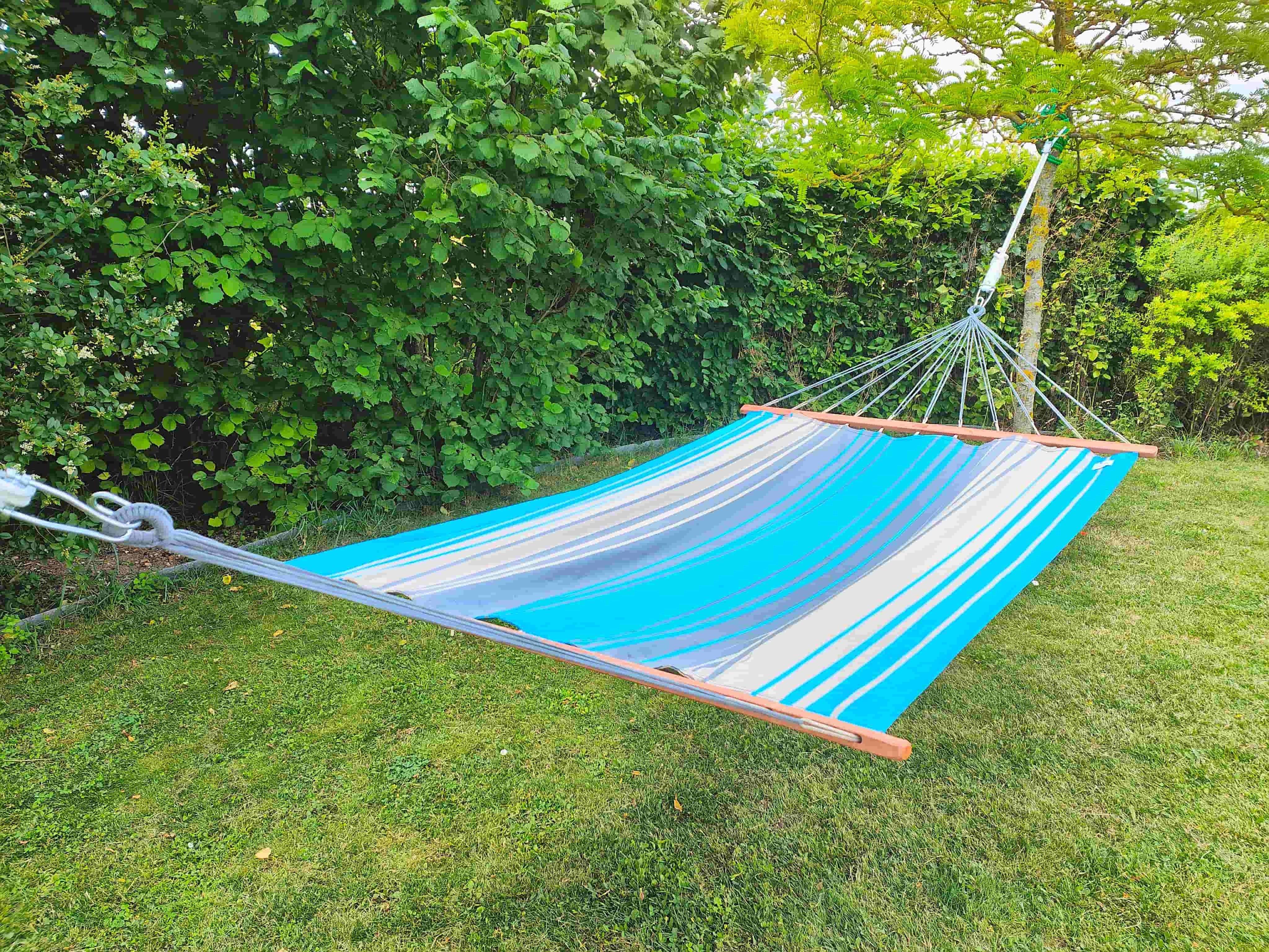 Jobek - Hamac KOUPLE 350x140 cm en Polypropylène Turquoise Anthracite certifié FSC 100% JOBEK - Image 3