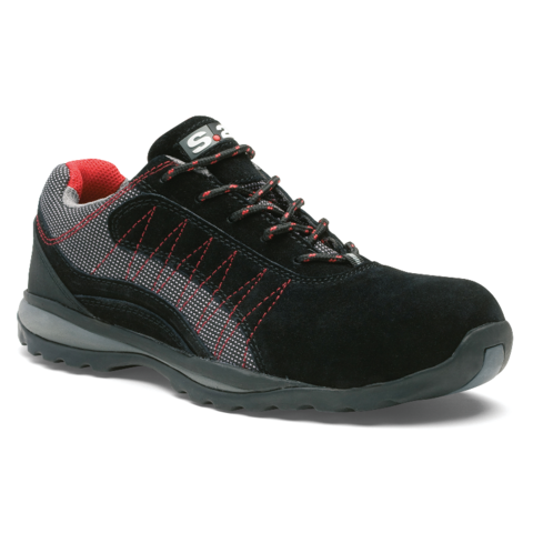 Chaussure basse ZEPHIR S1P - S 24 BOSSI INDUSTRIE - Cuir croûte velours noir/toile grise - Taille 38 - 5122-38 - Image 1