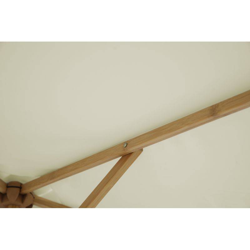 Parasol droit REVA rond diamètre 2m - toile beige clair Beau Rivage - Image 7