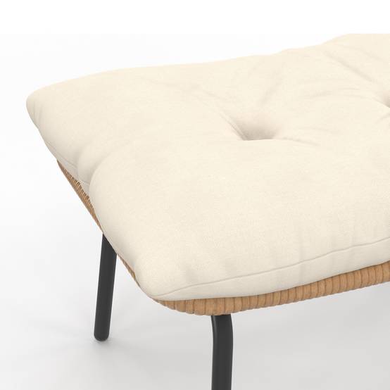 IDMARKET - Lot de 2 fauteuils de jardin relax LOA effet rotin avec coussins écrus et repose-pieds - Image 6