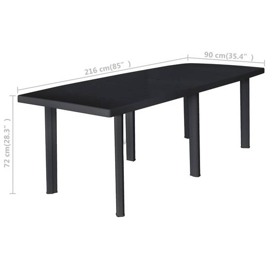 Ensemble Repas Extérieur 10 Personnes Plastique Chaises Pliables Jardin Anthracite – ComfortXL Outdoor Living - Image 5