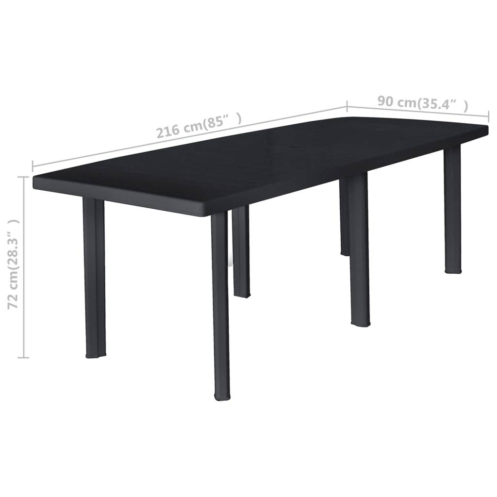 Ensemble Repas Extérieur 10 Personnes Plastique Chaises Pliables Jardin Anthracite – ComfortXL Outdoor Living - Image 5