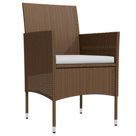 ComfortXL - Table et Chaises de Jardin 4 Pers Résine Tressée Acier Extérieur Marron 5 pcs – ComfortXL Outdoor Living - Image 3