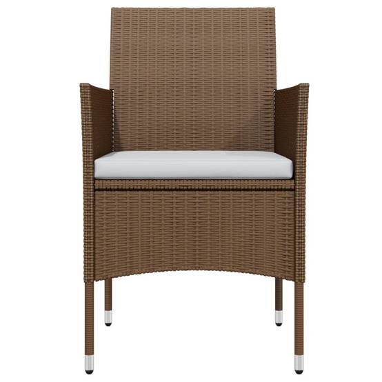 ComfortXL - Table et Chaises de Jardin 4 Pers Résine Tressée Acier Extérieur Marron 5 pcs – ComfortXL Outdoor Living - Image 4