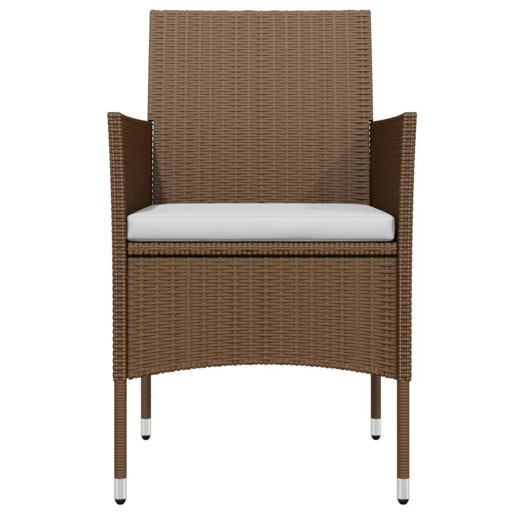 ComfortXL - Table et Chaises de Jardin 4 Pers Résine Tressée Acier Extérieur Marron 5 pcs – ComfortXL Outdoor Living - Image 4