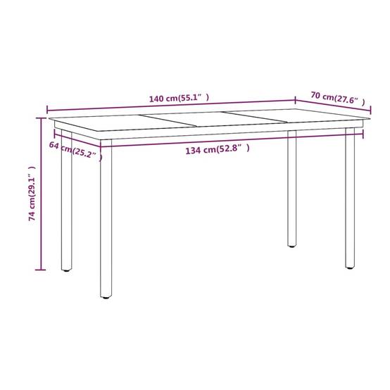 ComfortXL - Table et Chaises de Jardin 4 Pers Résine Tressée Acier Extérieur Marron 5 pcs – ComfortXL Outdoor Living - Image 8