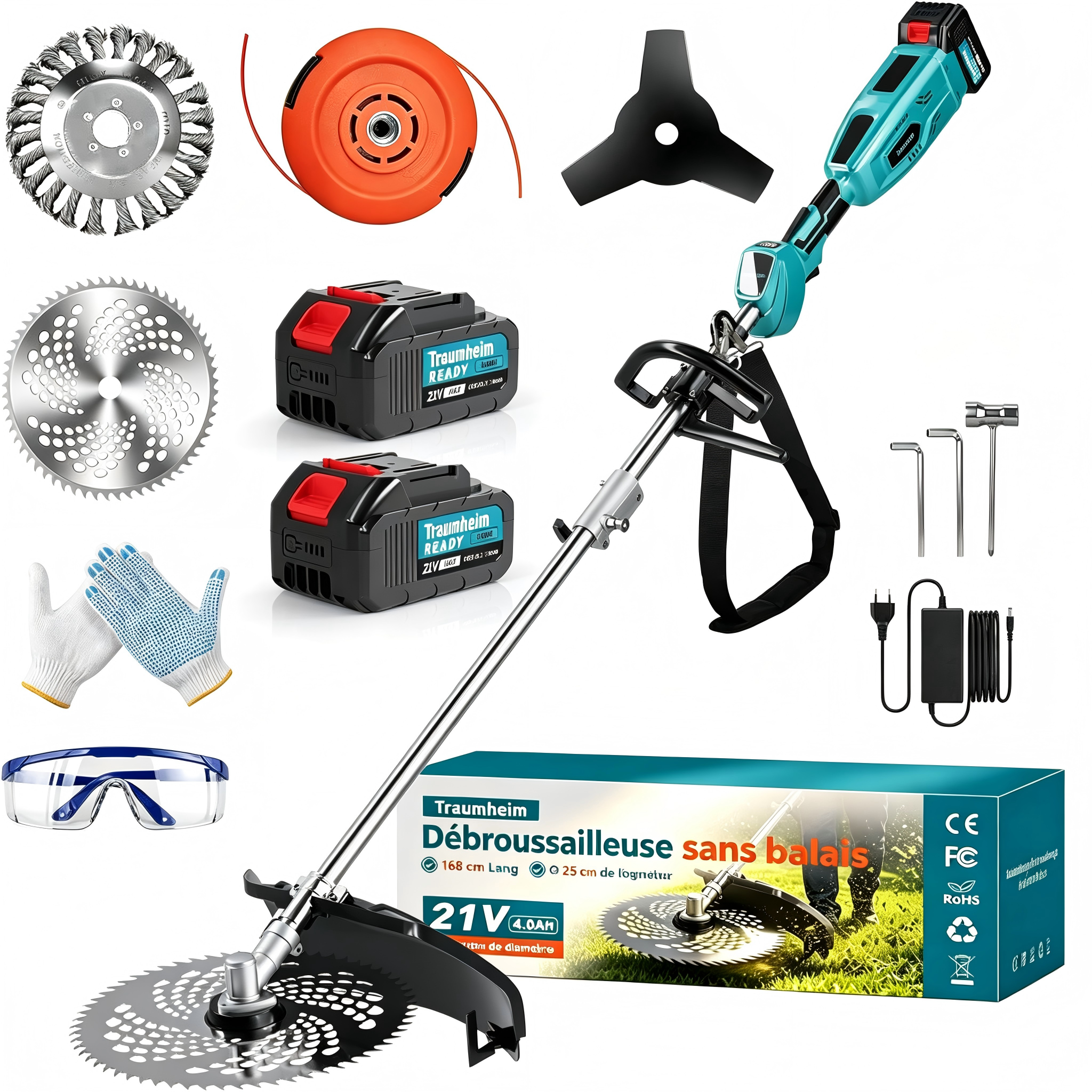 Sans Marque - Tondeuse à gazon sans fil 950 W avec moteur sans balais Traumheim