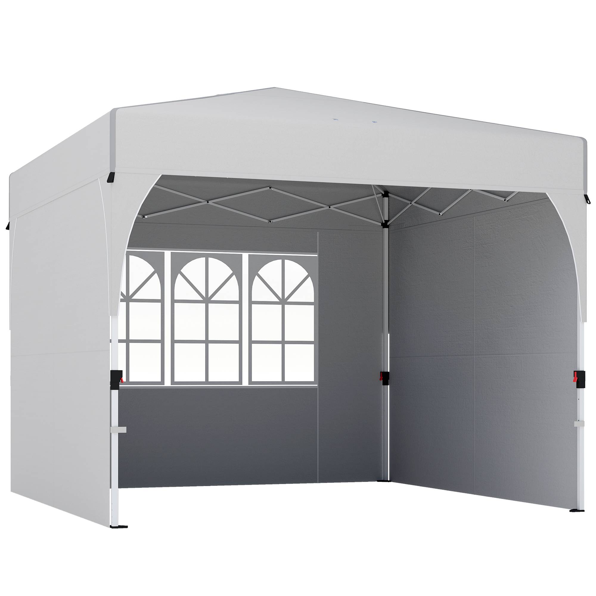 Tente de réception pliante Oxford pour pique-niques 3 parois amovibles 3x3m crème - ComfortXL Outdoor Living - Image 1