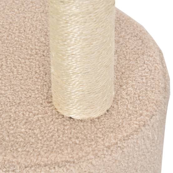 Arbre à chat à griffer, hauteur 148 cm, avec poteaux en sisal, plateformes, maisonnette et balle suspendue, beige - Image 9