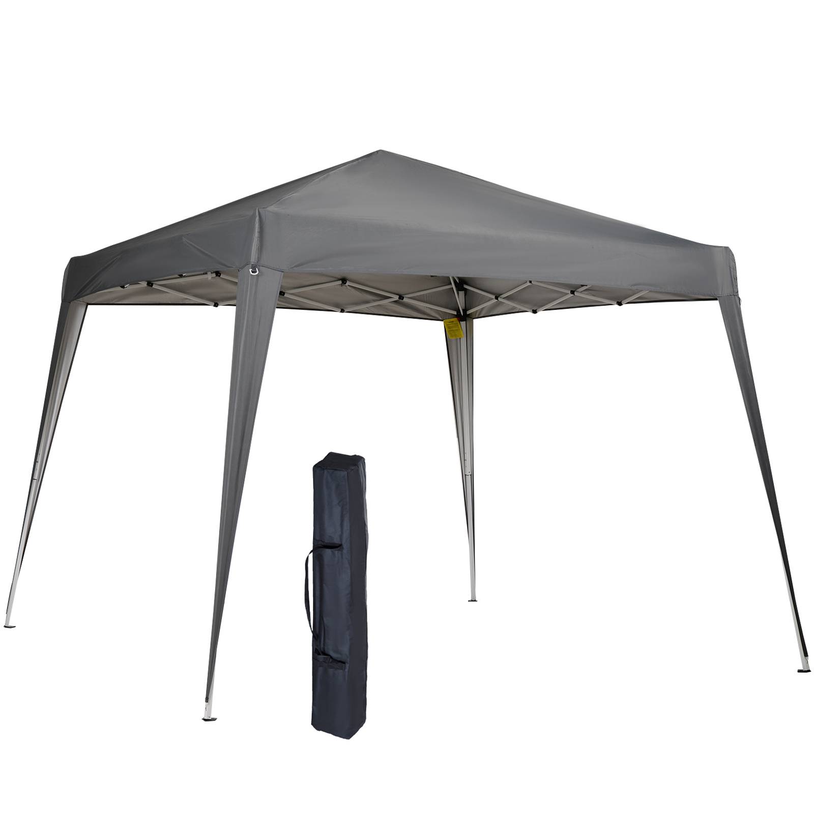 Tente pliante 2,4 x 2,4 m, tonnelle de jardin imperméable, montage instantané, structure en acier et toile Oxford, grise. - Image 1