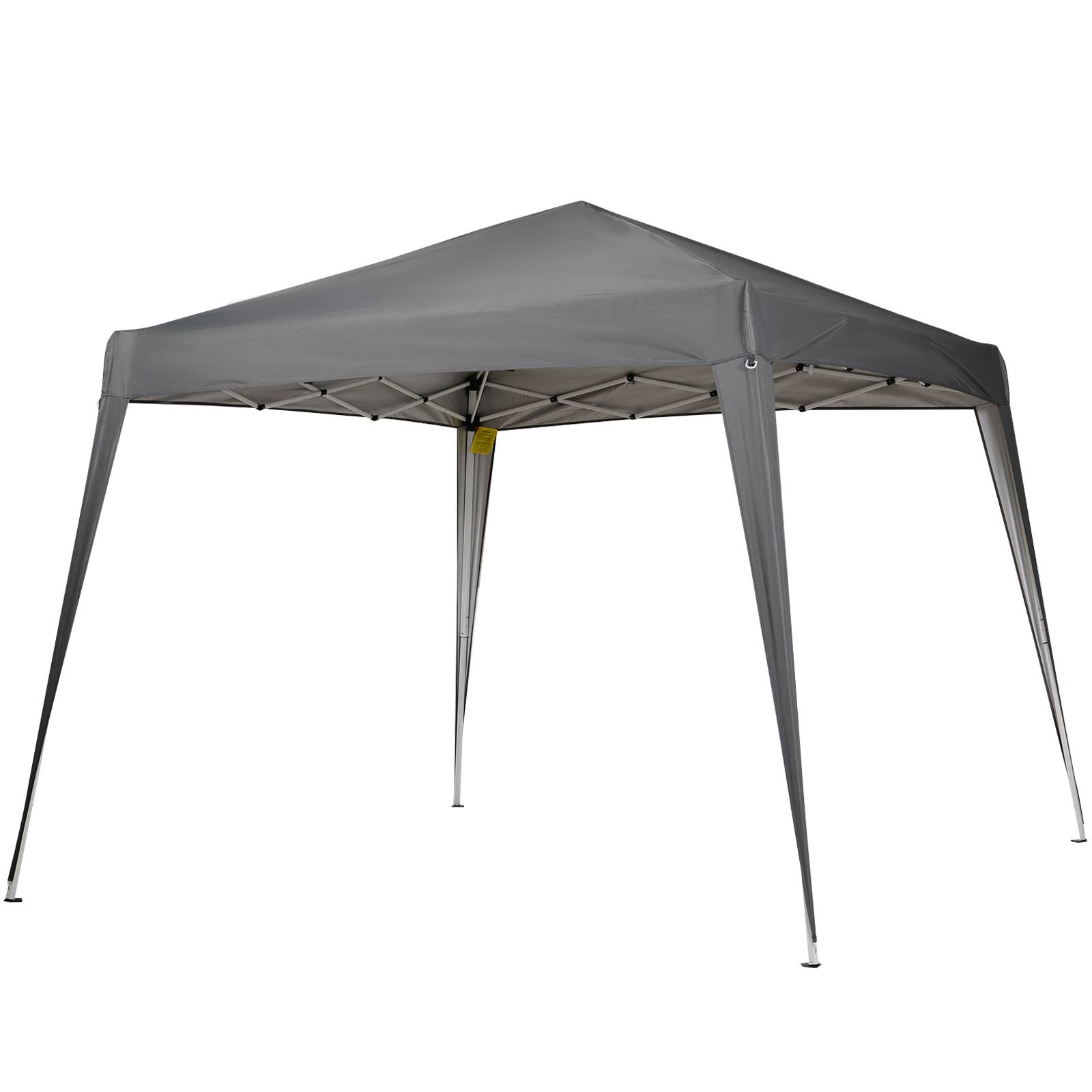 Tente pliante 2,4 x 2,4 m, tonnelle de jardin imperméable, montage instantané, structure en acier et toile Oxford, grise. - Image 2