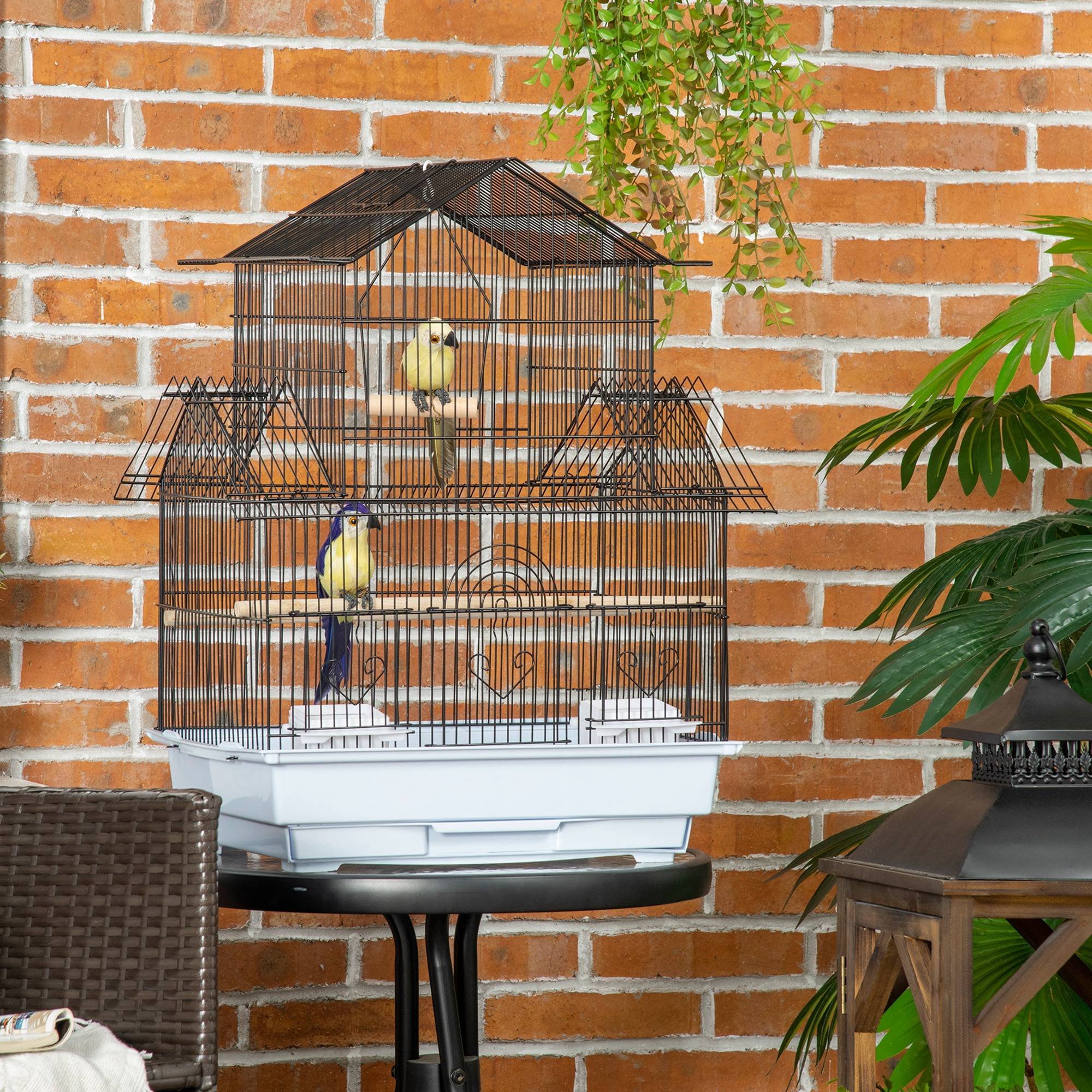 ComfortXL - Cage à oiseaux métal plastique 50,5 x 41 x 63 cm blanche pour canaris transport facile - ComfortXL Outdoor Living - Image 4