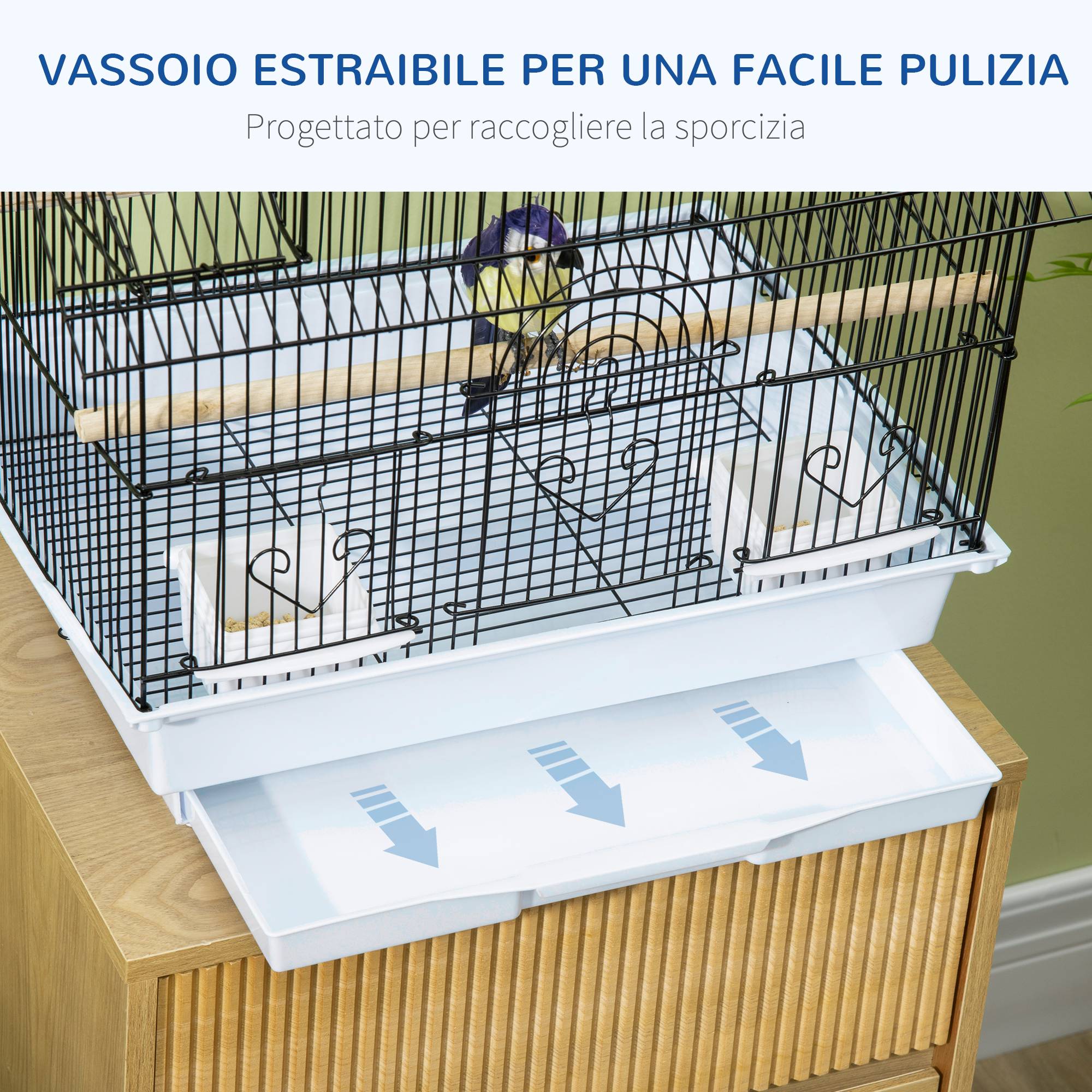 ComfortXL - Cage à oiseaux métal plastique 50,5 x 41 x 63 cm blanche pour canaris transport facile - ComfortXL Outdoor Living - Image 7