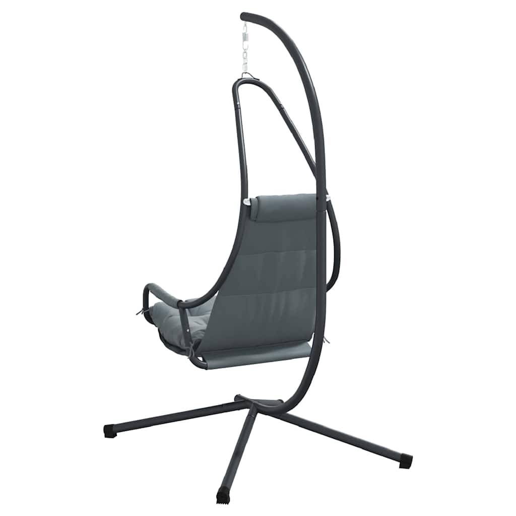 Chaise Œuf Suspendue Pliable Gain de Place Structure Acier et Coussin Polyester pour Balcon ou Salon Anthracite – ComfortXL Outdoor Living - Image 7