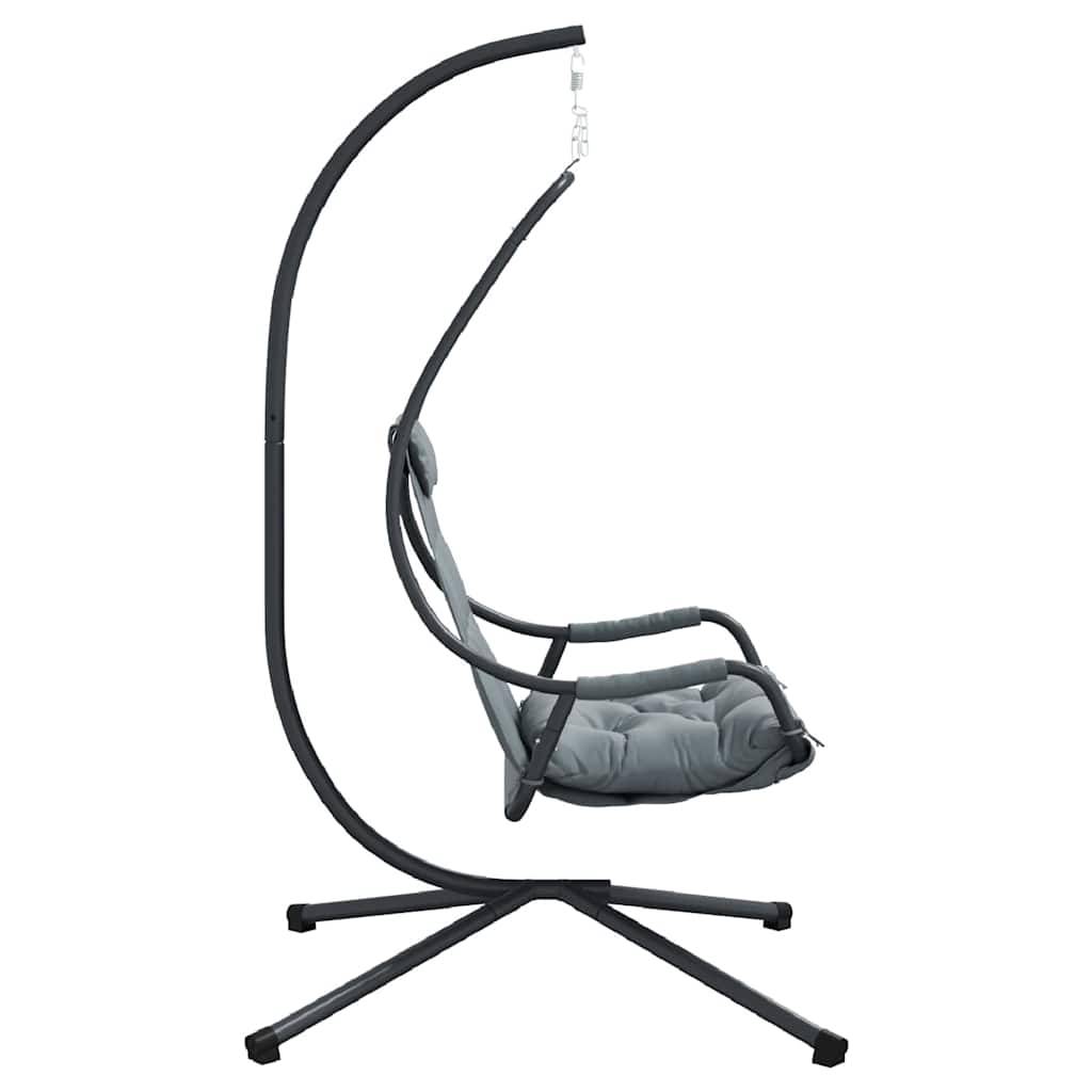 Chaise Œuf Suspendue Pliable Gain de Place Structure Acier et Coussin Polyester pour Balcon ou Salon Anthracite – ComfortXL Outdoor Living - Image 6