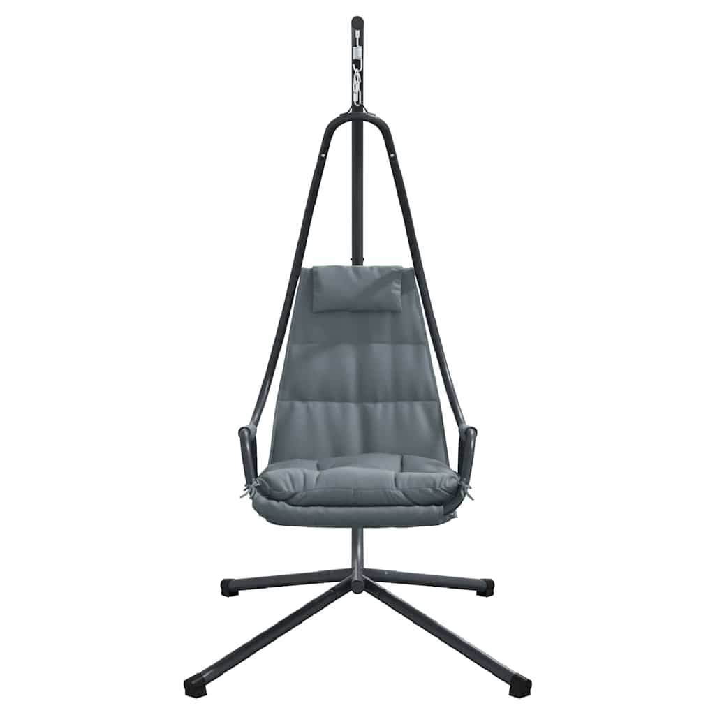 Chaise Œuf Suspendue Pliable Gain de Place Structure Acier et Coussin Polyester pour Balcon ou Salon Anthracite – ComfortXL Outdoor Living - Image 5