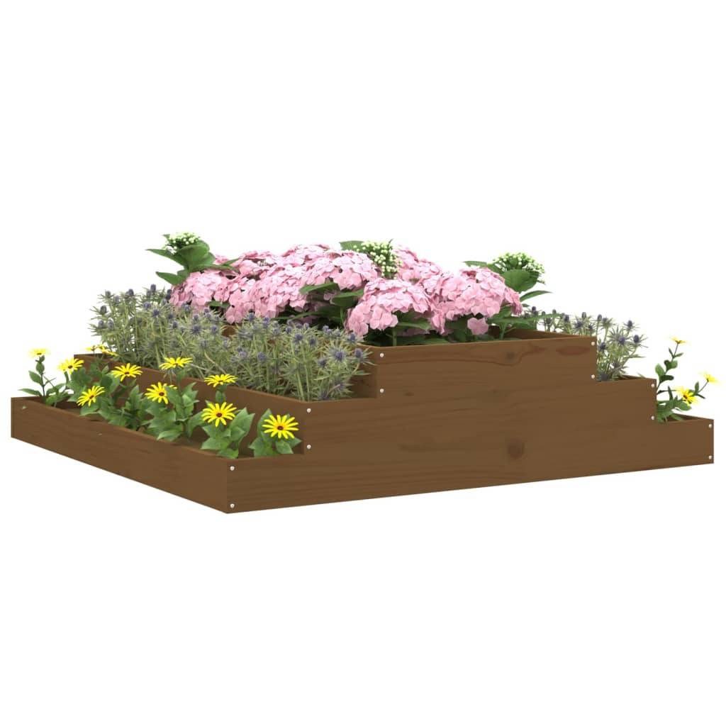 Vidaxl - Jardinière Marron miel 110x110x27 cm Bois massif de pin vidaXL 823902 - Image 4