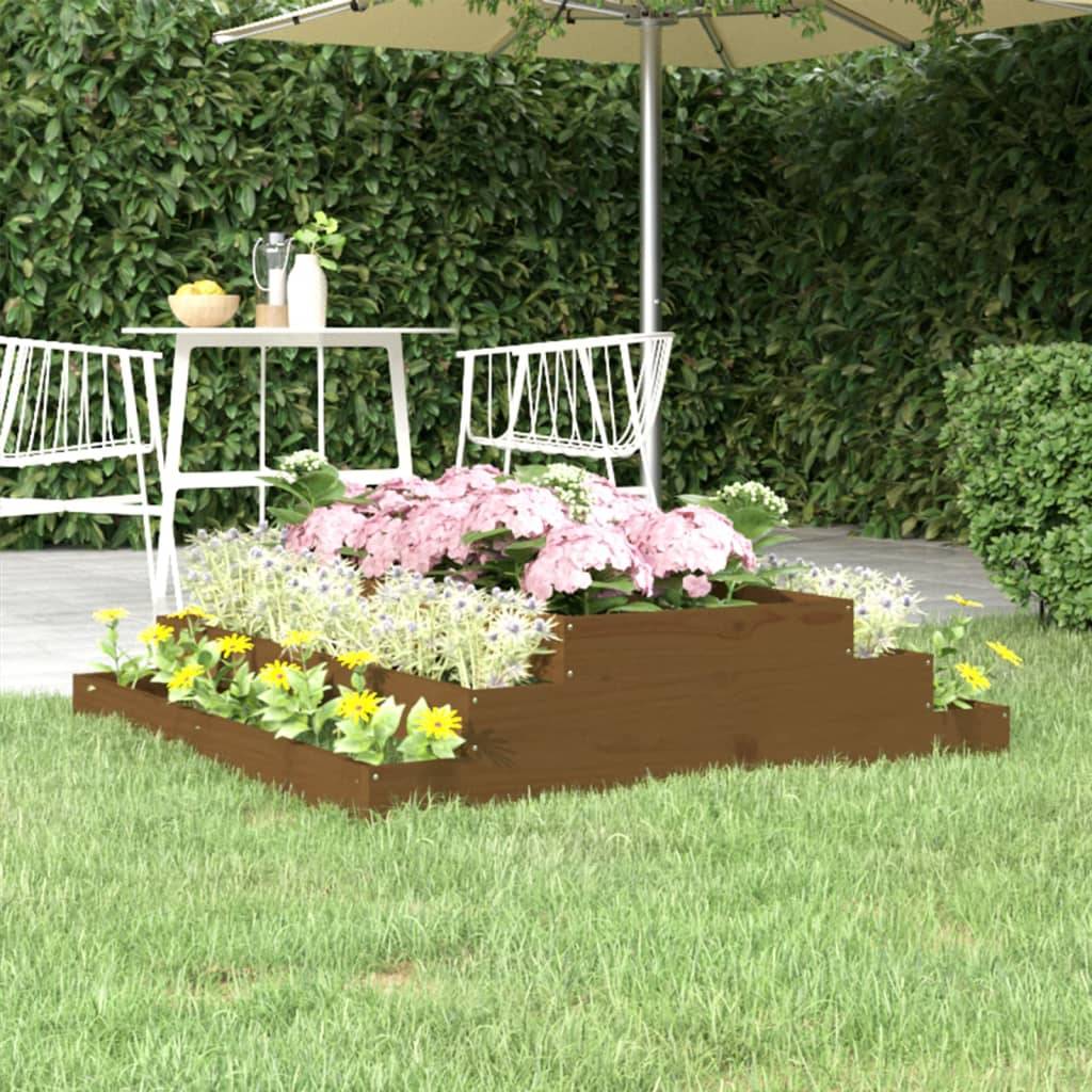 Vidaxl - Jardinière Marron miel 110x110x27 cm Bois massif de pin vidaXL 823902 - Image 1