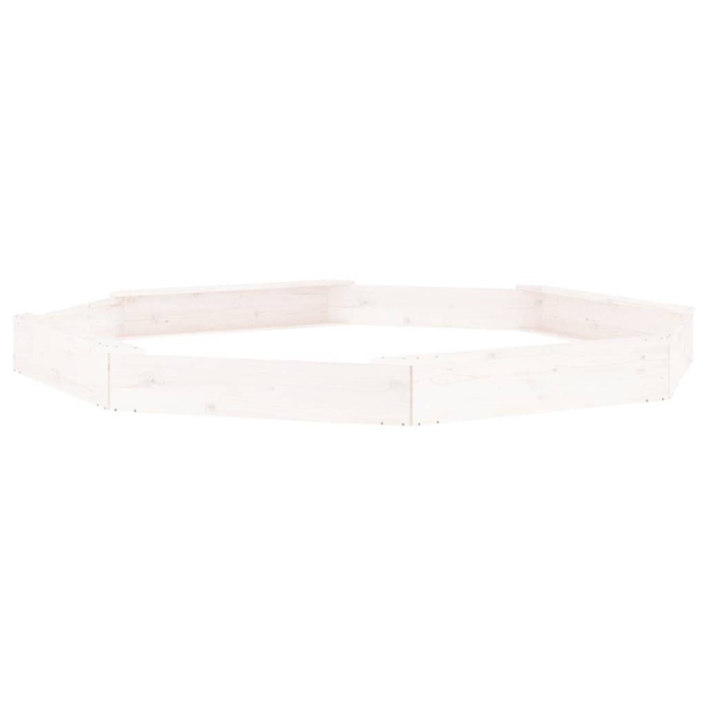 Bac à sable - Maison de jeu pour enfants avec sièges blanc octogone bois de pin massif-JU12097 - Image 1
