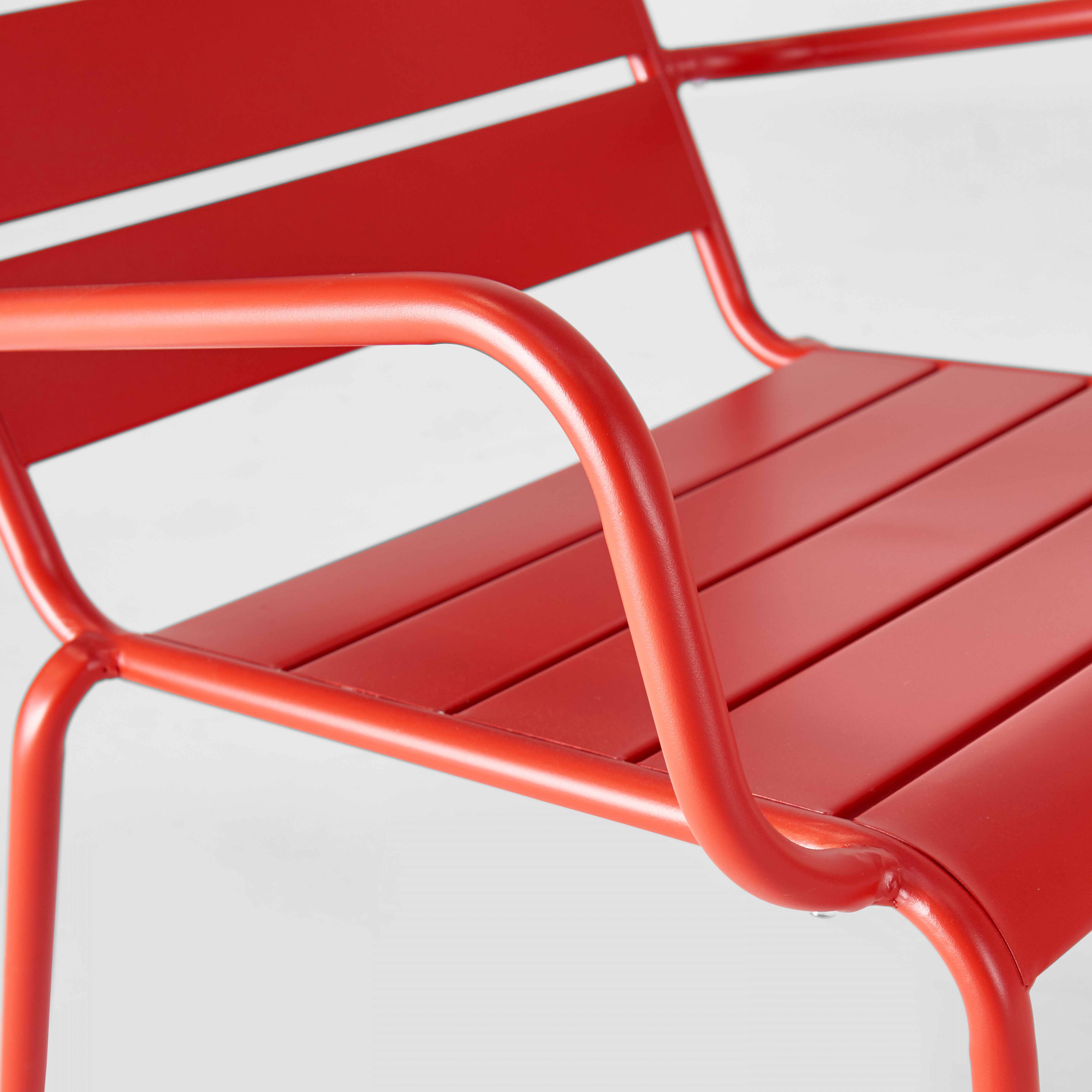 Oviala - Fauteuil de jardin bas relax acier rouge Palavas - Oviala - Image 6