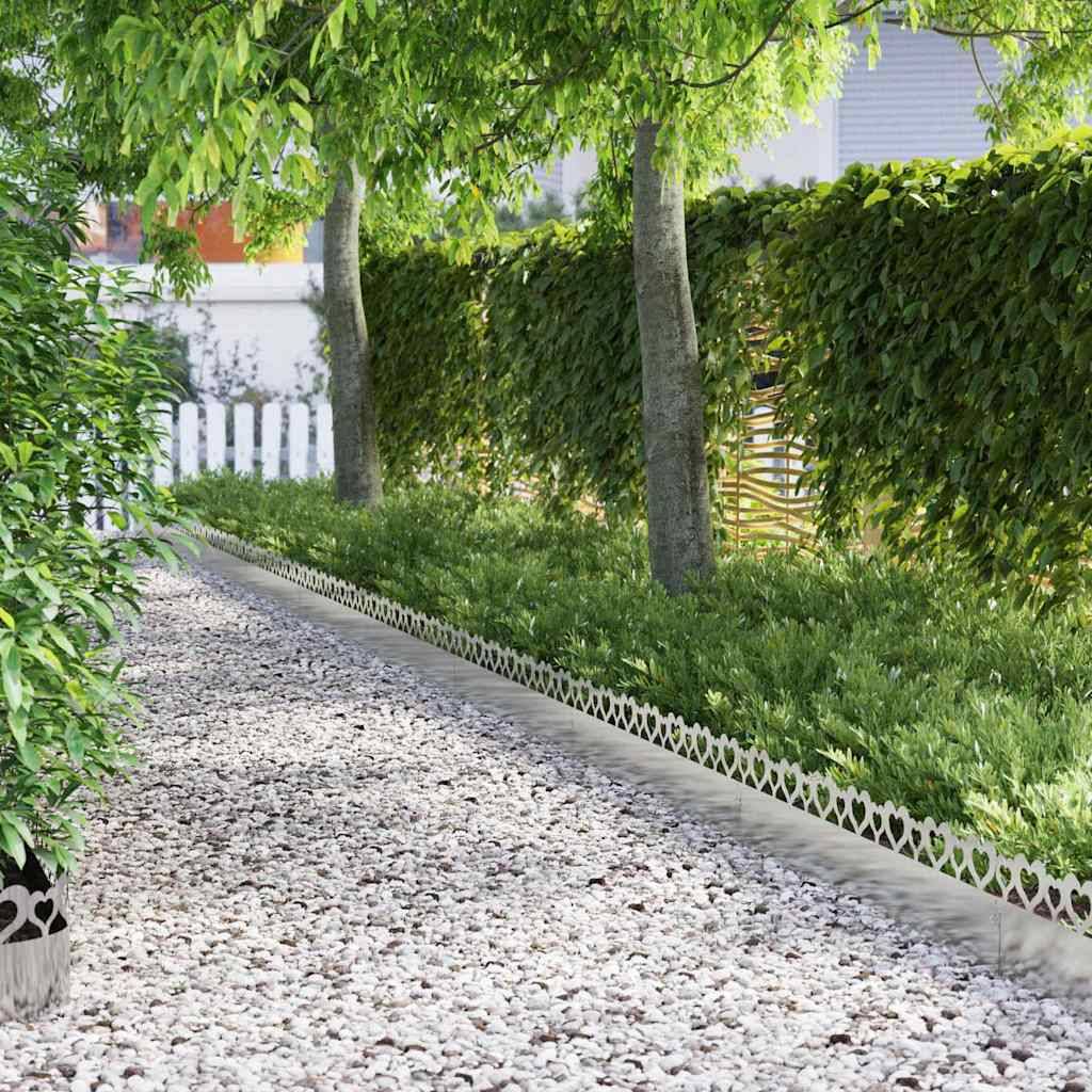 Bordure de pelouse acier inox extérieur séparation allées 103x22cm argent 20pcs - ComfortXL Outdoor Living - Image 1
