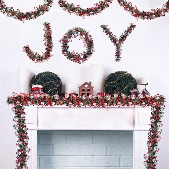 Guirlande de Noël bonhomme de neige pour sapin de Noël, intérieur ou extérieur, cheminée, décoration de fête (5 pièces, 2 mètres chacune) - Image 4