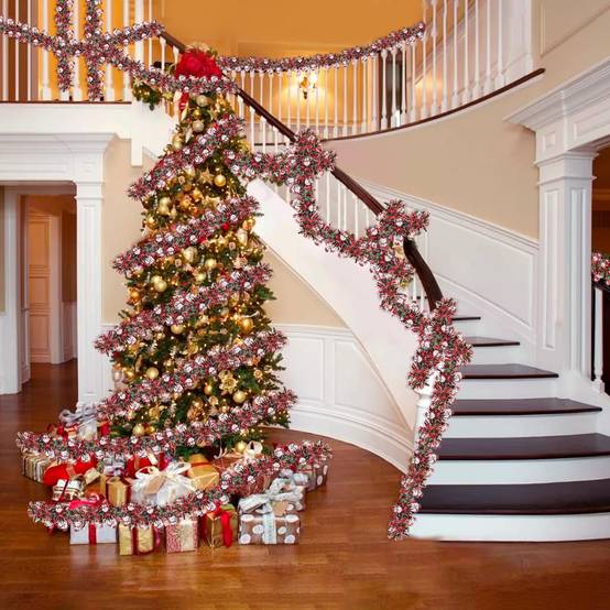 Guirlande de Noël bonhomme de neige pour sapin de Noël, intérieur ou extérieur, cheminée, décoration de fête (5 pièces, 2 mètres chacune) - Image 3