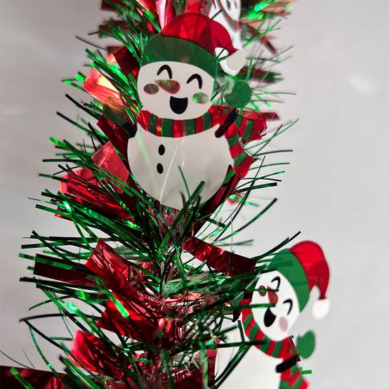 Guirlande de Noël bonhomme de neige pour sapin de Noël, intérieur ou extérieur, cheminée, décoration de fête (5 pièces, 2 mètres chacune) - Image 8