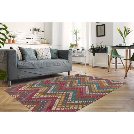 Tapis Tissé Imprimé "Primavera" Multicolore 200 x 290 cm - Image 4