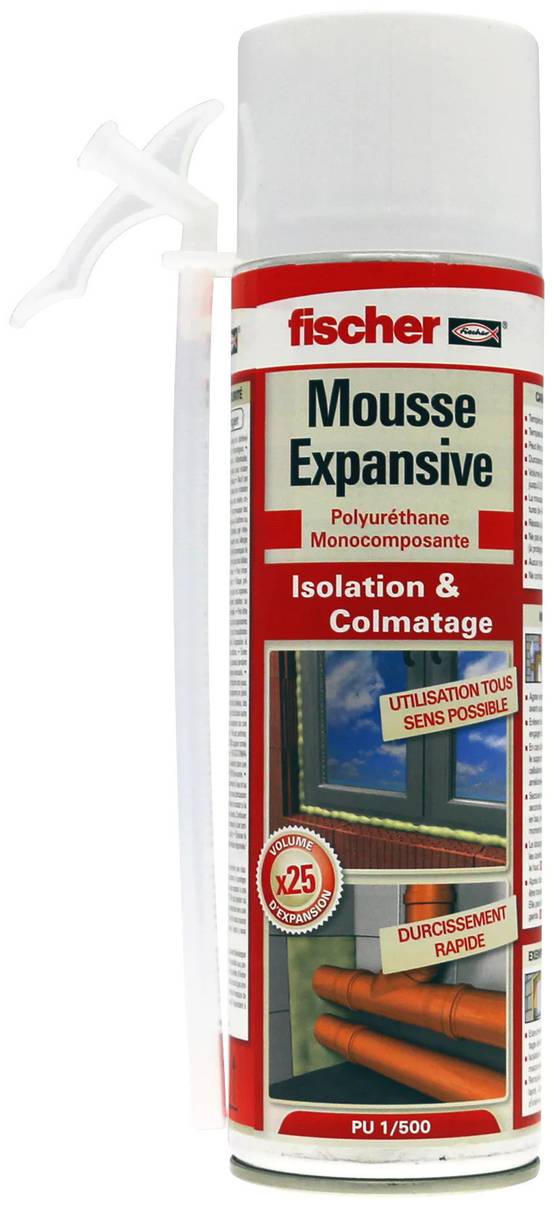 Fischer - Mousse polyuréthane PU 1/600 tête en bas (500 ml) | 053387 - Fischer - Image 1