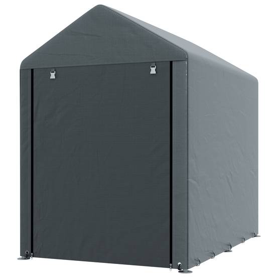 Tente pour vélo et moto 1,2 x 1,8 x 1,65 m, 2 pièces, porte zippée, imperméable, résistante aux UV, gris foncé - Image 2