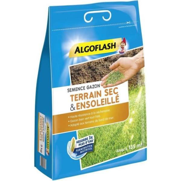 Algoflash - Semences Gazon Terrain Sec Ensoleillé - ALGOFLASH NATURASOL - 3 kg - Image 2